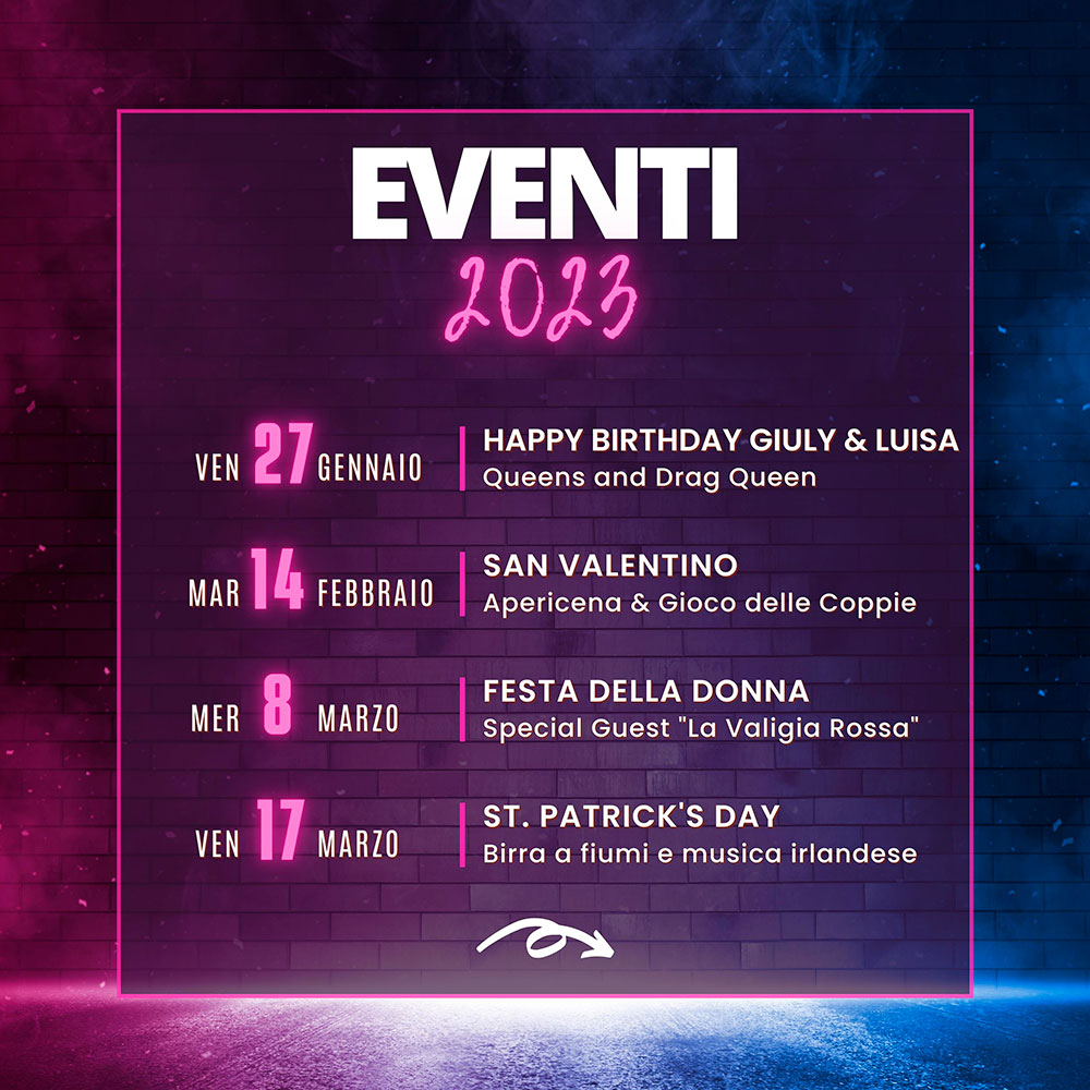 Un anno con la Giuly!!!
Tutti gli eventi del 2023 del Giuly Bar!