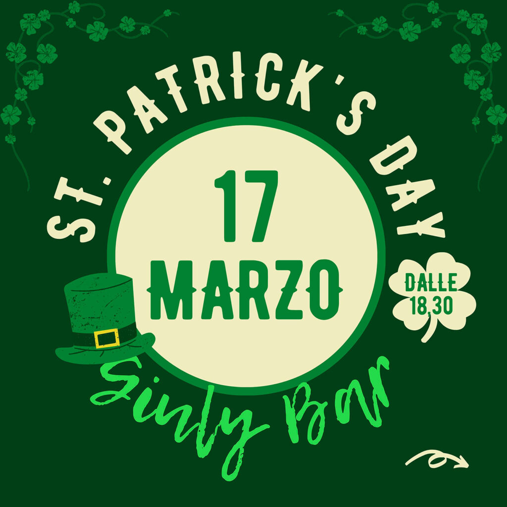 ST.PATRICK'S AL GIULY BAR!
Musica folk, divertimento e birra a fiumi!!!!
Venerdì 17 marzo dalle ore 18,30
Tutti in piedi come ad una festa della birra