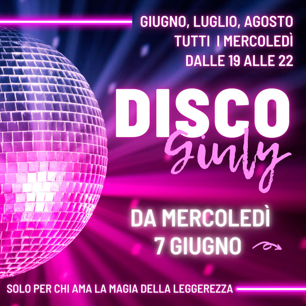 DISCO GIULY
Dal 7 GIUGNO per tutta l’estate, tutti i mercoledì il Giuly sarà DISCO GIULY.
TUTTI i MERCOLEDÌ di GIUGNO, LUGLIO e AGOSTO dalle 19 alle 22