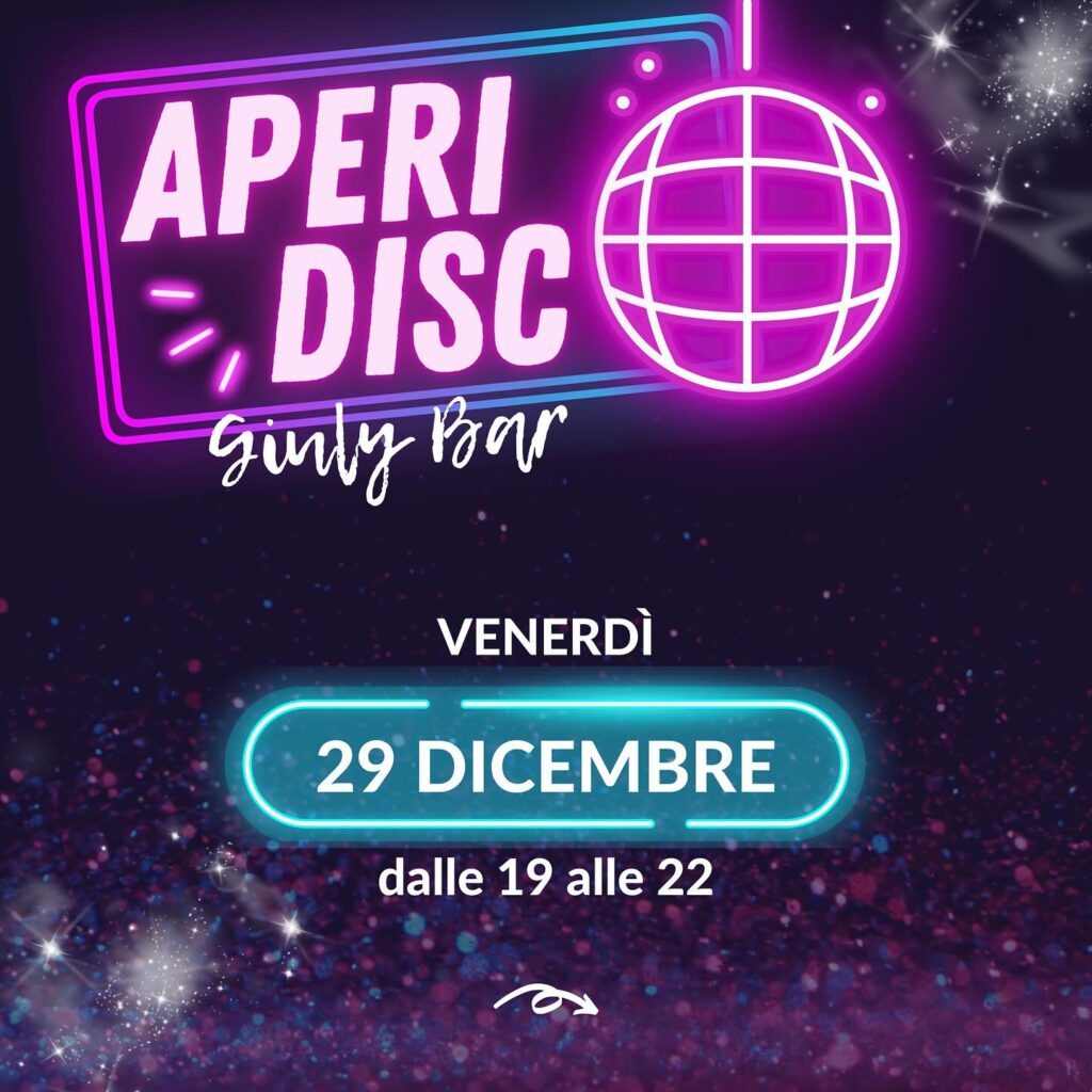 APERIDISCO ANNI ’90 
Venerdì 29 dicembre dalle ore 19 alle 22!
Aperitivo con e tutti in pista con DJ @mad_ludo